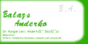 balazs anderko business card